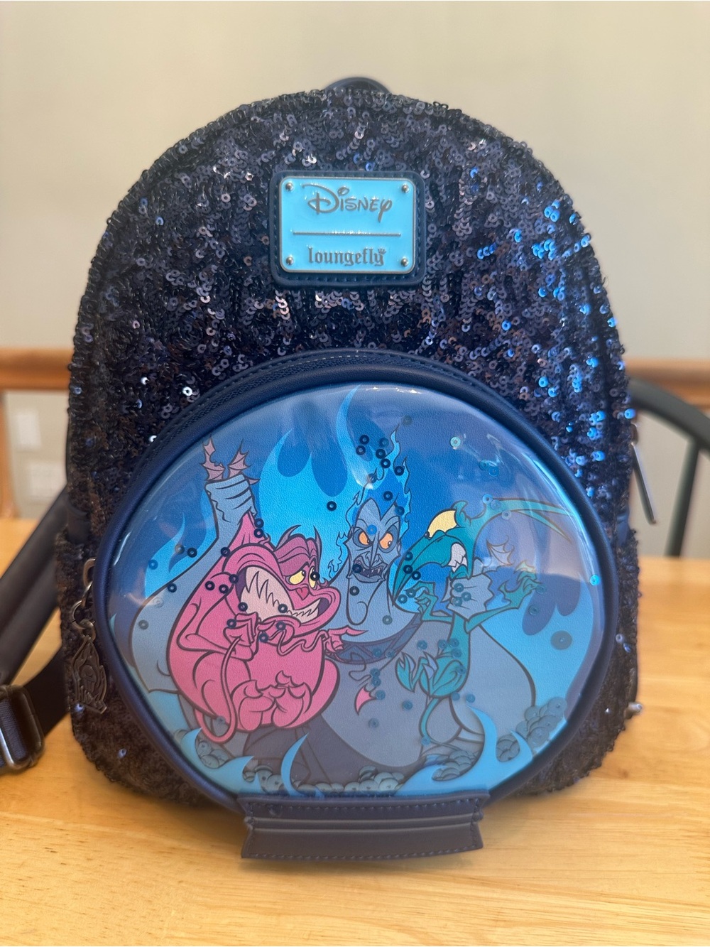 Loungefly Disney Hercules Hades Snow Globe Sequin Mini Back Pack